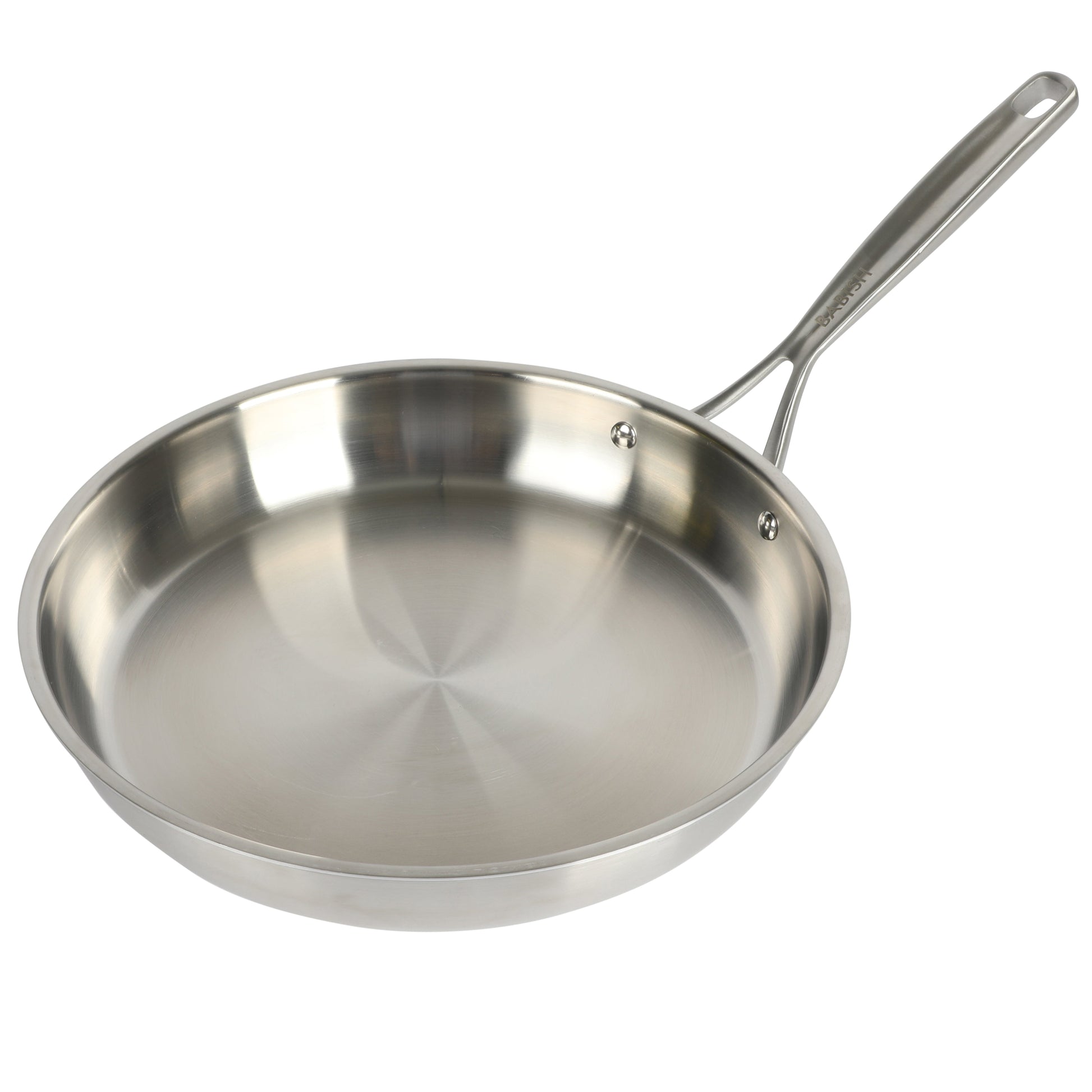 Babish 12 Inch Stainless Steel Triply Professional Grade Fry Pan w/ Stainless Lid