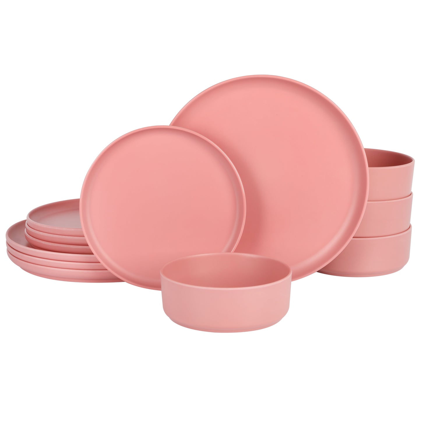 Gibson Home Canyon Crest 12-Piece Stackable Matte Melamine Dinnerware Set