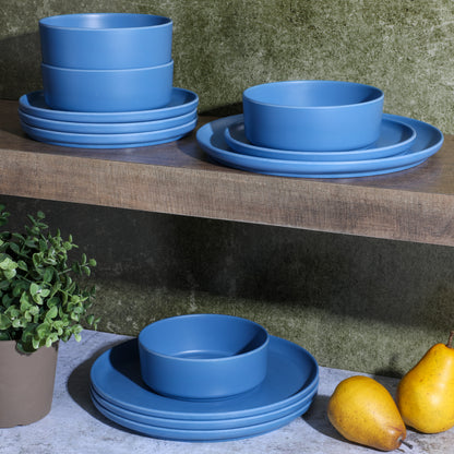 Gibson Home Canyon Crest 12-Piece Stackable Matte Melamine Dinnerware Set