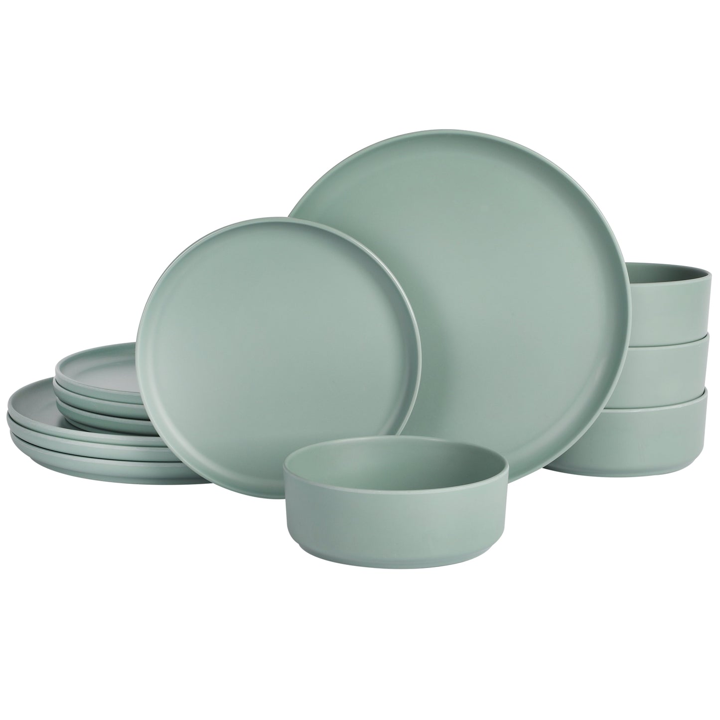 Gibson Home Canyon Crest 12-Piece Stackable Matte Melamine Dinnerware Set