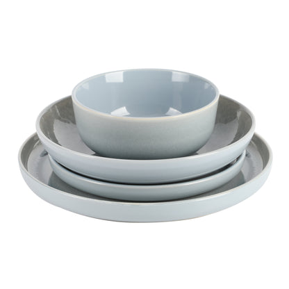 Gibson Elite Juno Moon 16-Piece Double Bowl Reactive Stoneware Dinnerware Set