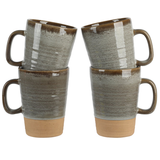Gibson Elite Dreamweaver 4-Pack Terracotta Reactive 17oz Mug Set