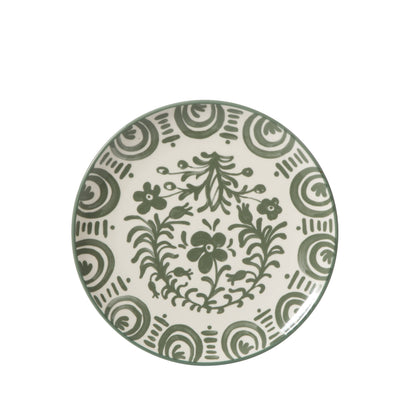 Bloomhouse - 2-Time Oprah’s Favorite Things - Valencia Flor 4 Piece Dessert & Salad Plate Set, 8.75” Stoneware Plates, Mediterranean Floral Decal Design, Microwave & Dishwasher Safe