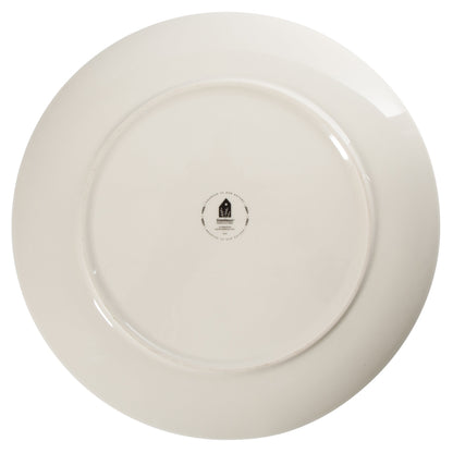 Bloomhouse - 2-Time Oprah’s Favorite Things - Valencia Flor 2 Piece 13” Serving Platter Set, Stoneware Platters, Mediterranean Floral Decal Design, Microwave & Dishwasher Safe, Iris Blue
