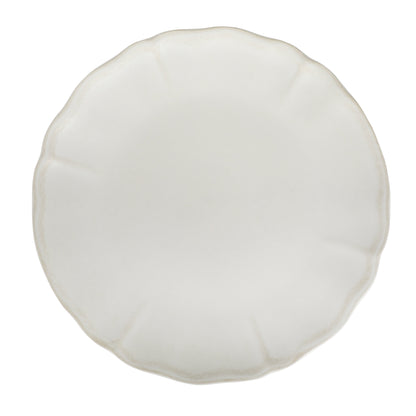 Gibson Elite Vista Rossio - Made in Portugal - 10.6 Inch White Ceramic Cake Stand, Pedestal Dessert Stand with Scalloped Rim, Cupcake Stand