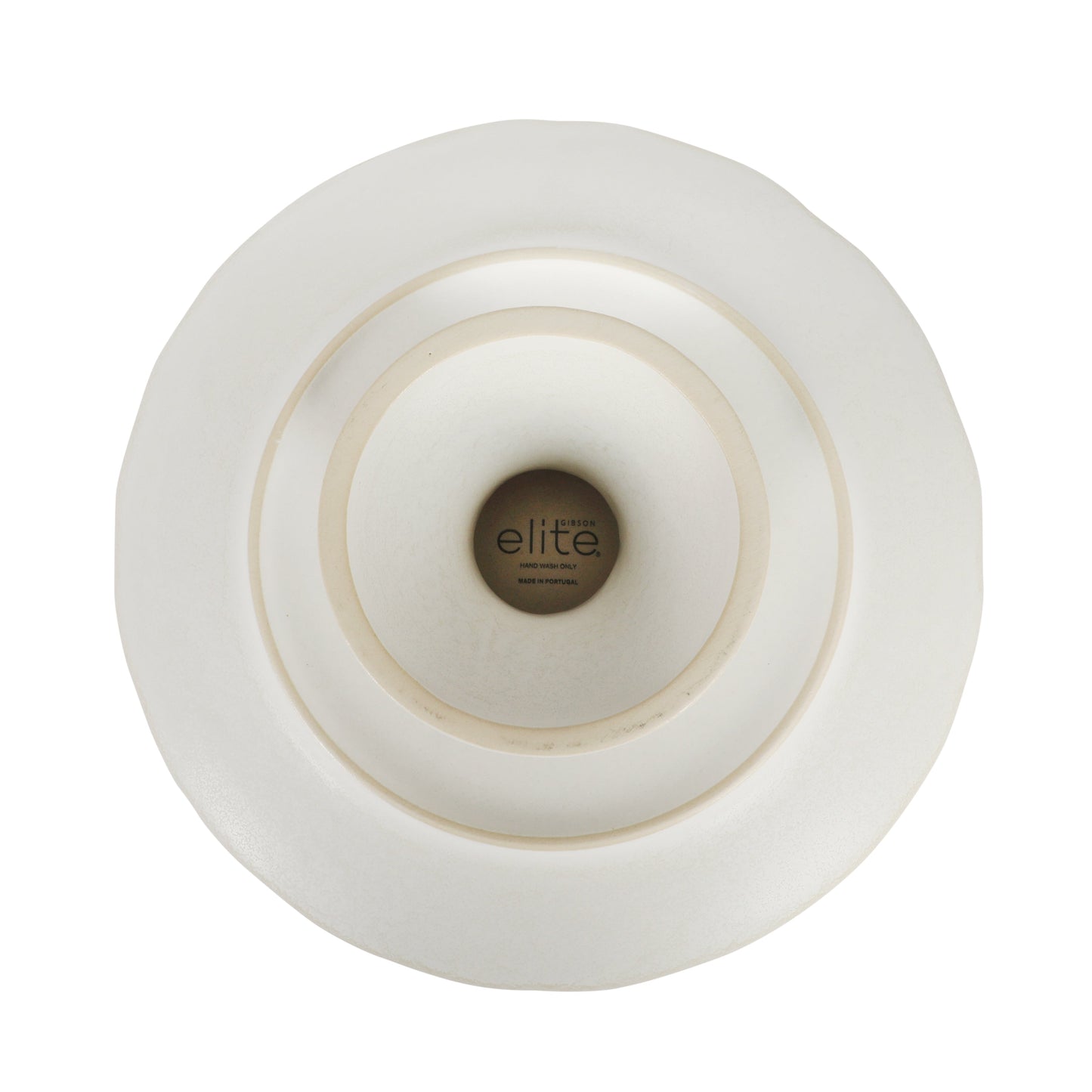 Gibson Elite Vista Rossio - Made in Portugal - 10.6 Inch White Ceramic Cake Stand, Pedestal Dessert Stand with Scalloped Rim, Cupcake Stand