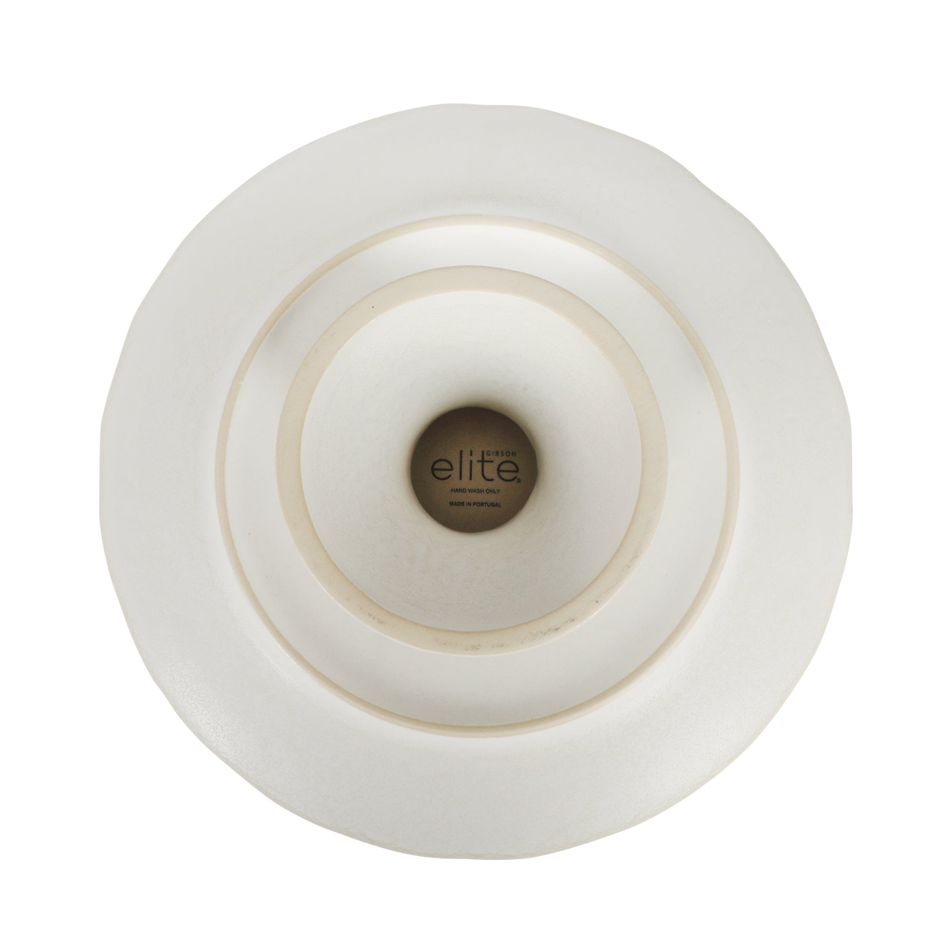 Gibson Elite Vista Rossio - Made in Portugal - 10.6 Inch White Ceramic Cake Stand, Pedestal Dessert Stand with Scalloped Rim, Cupcake Stand