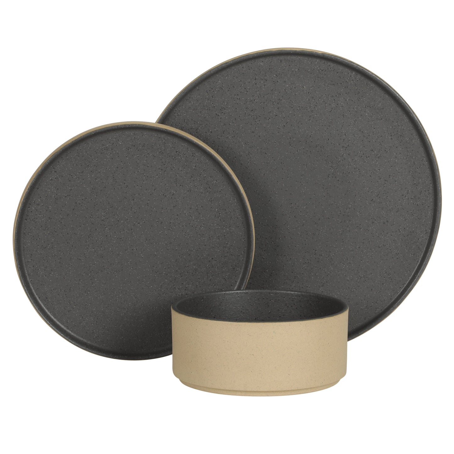 Gibson Elite Villa Amadora - Made in Portugal - 12 Piece Dinnerware Set for 4, Stoneware Plates and Bowls Sets,Dinner Plates, Salad Plates, Cereal Bowls