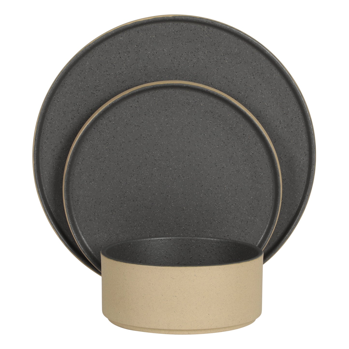 Gibson Elite Villa Amadora - Made in Portugal - 12 Piece Dinnerware Set for 4, Stoneware Plates and Bowls Sets,Dinner Plates, Salad Plates, Cereal Bowls