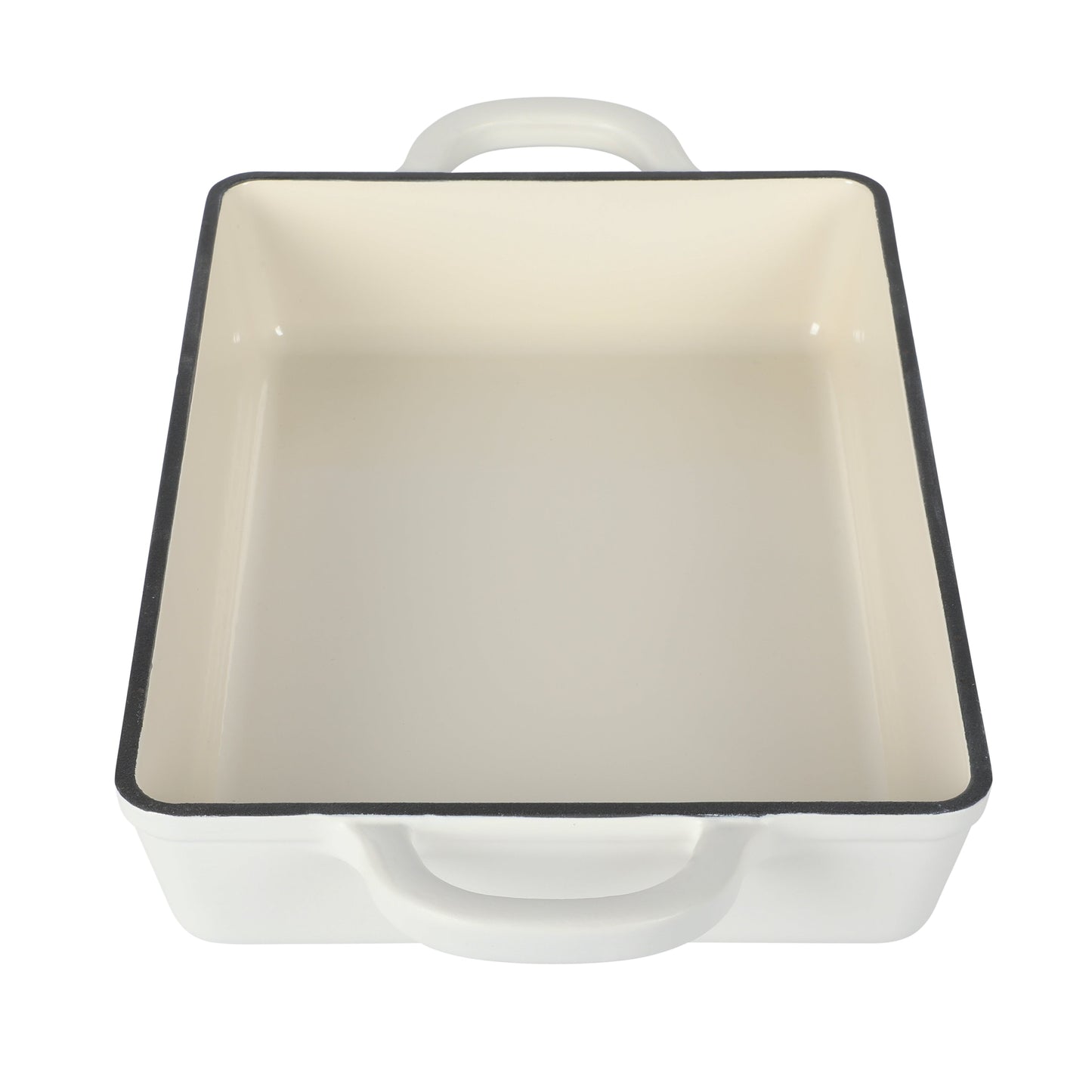 Crock-Pot Artisan 13" Enameled Cast Iron Lasagna Pan, Matte Linen White