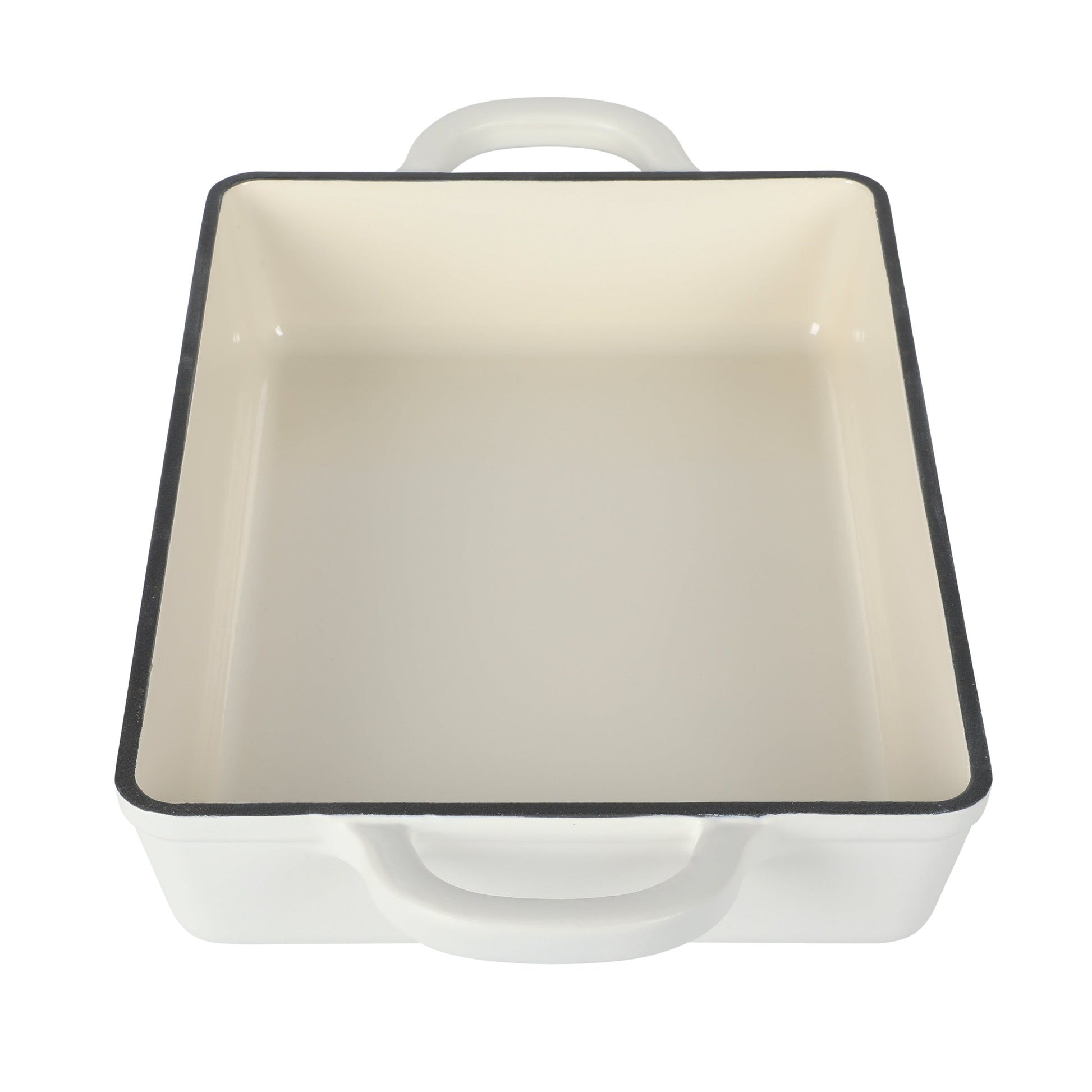 Crock-Pot Artisan 13" Enameled Cast Iron Lasagna Pan, Matte Linen White