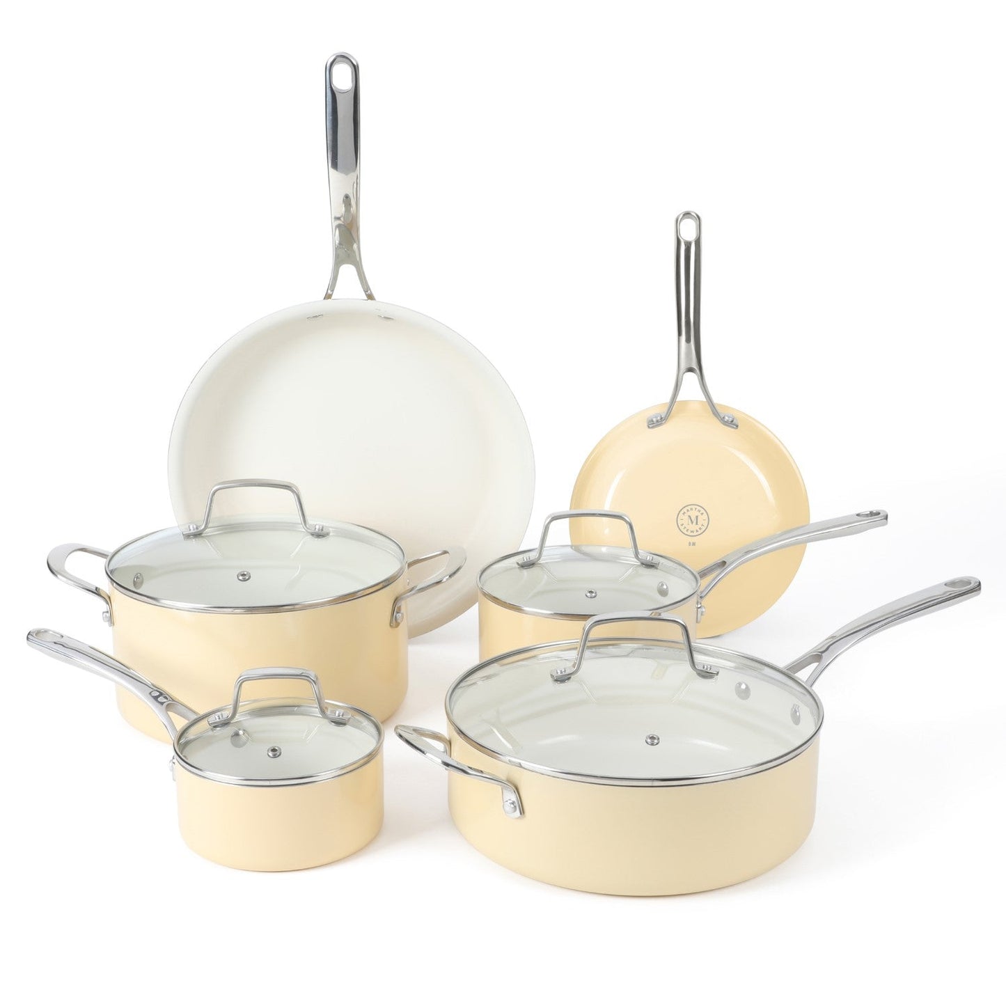 Martha Stewart Lockton 10-Piece Heavy Gauge Aluminum Cookware Set w/ Ceramic Non-Stick Interior