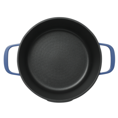 Oster Platinum Amberton 10 Piece Cast Aluminum Pots and Pans PFA Free Ceramic Non stick Cookware Set - Blue