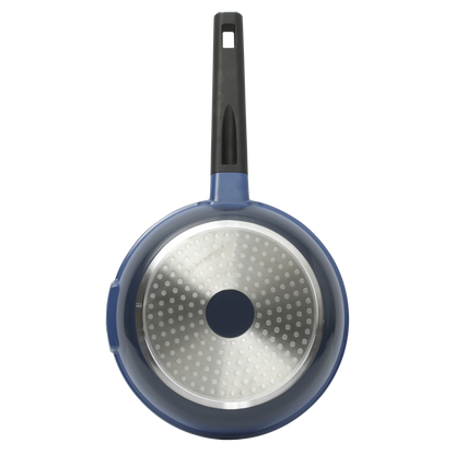 Oster Platinum Amberton 10 Piece Cast Aluminum Pots and Pans PFA Free Ceramic Non stick Cookware Set - Blue