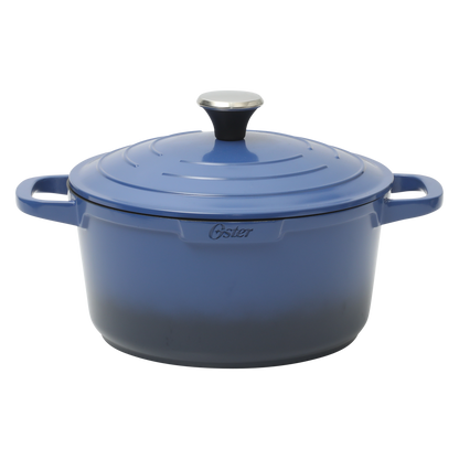 Oster Platinum Amberton 10 Piece Cast Aluminum Pots and Pans PFA Free Ceramic Non stick Cookware Set - Blue