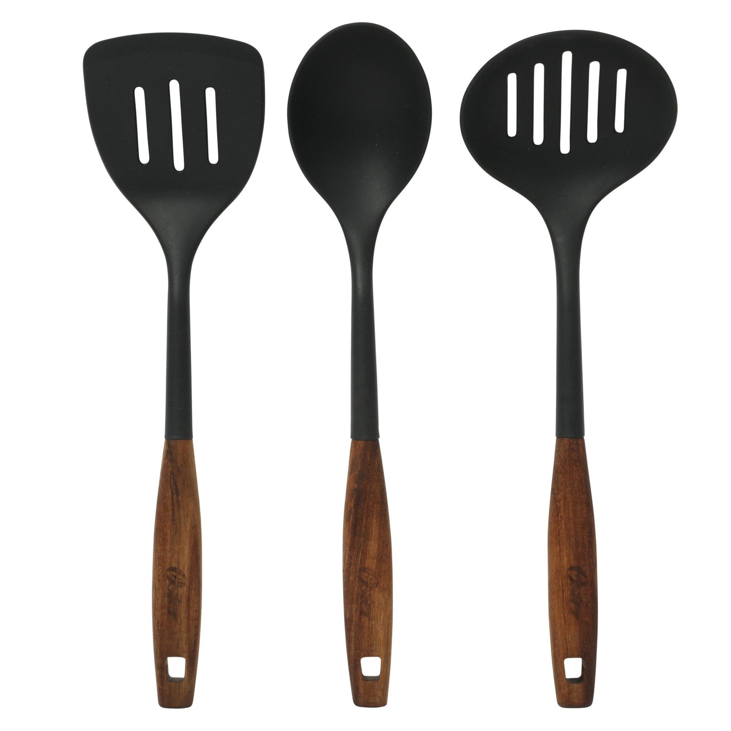 Oster Platinum Oxburg 14 Piece Forged Aluminum PFA Free Non-toxic Premium Ceramic Non Stick Interior Cookware & Kitchen Tools Set - Black W. Wood Handles