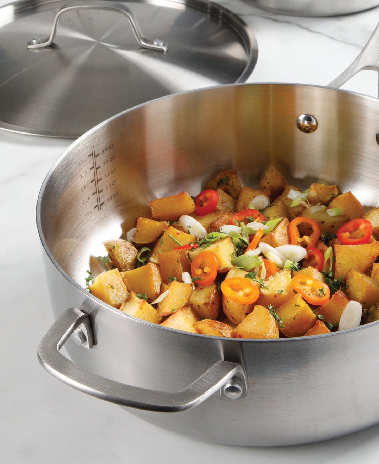 Sur La Table Pike and Pine 10-Piece Triply Stainless Steel Cookware Set w/ Stainless Steel Lids and Cast Handles