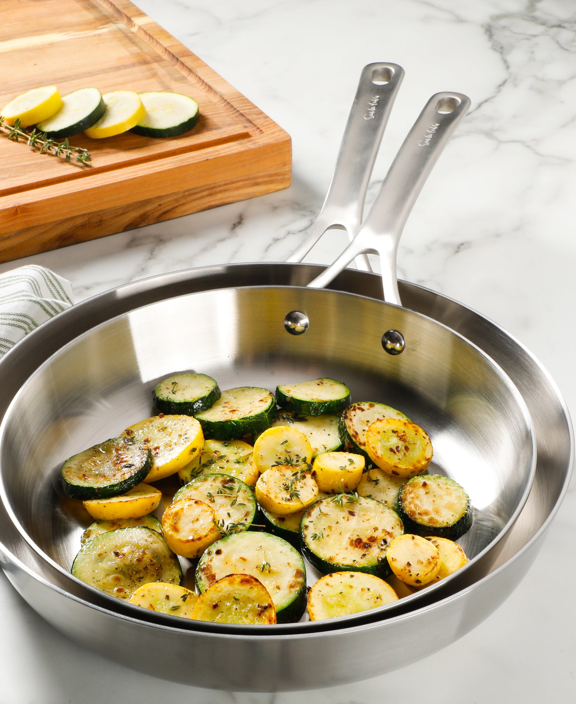 Sur La Table Pike and Pine 10-Piece Triply Stainless Steel Cookware Set w/ Stainless Steel Lids and Cast Handles