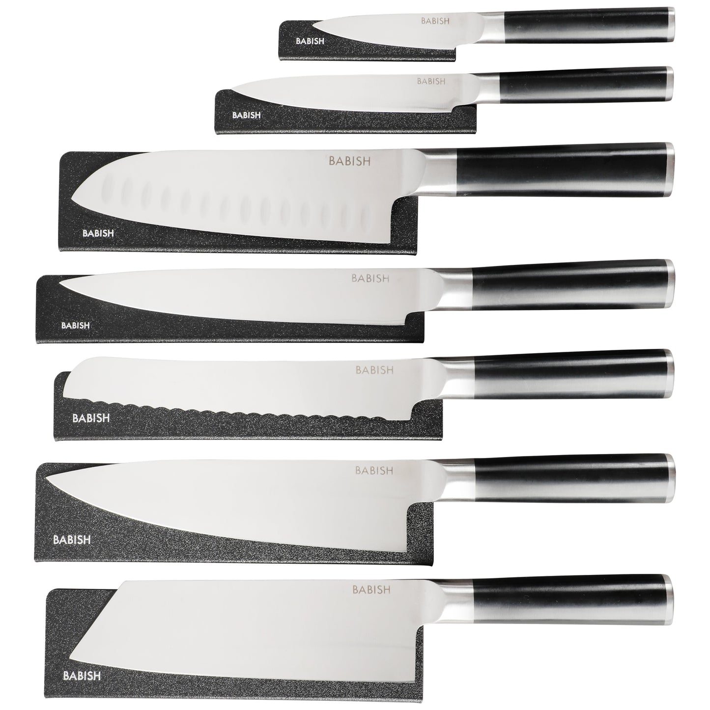 Babish High-Carbon 1.4116 German Steel 14 Piece Full Tang Forged Knife Set W/ Sheaths