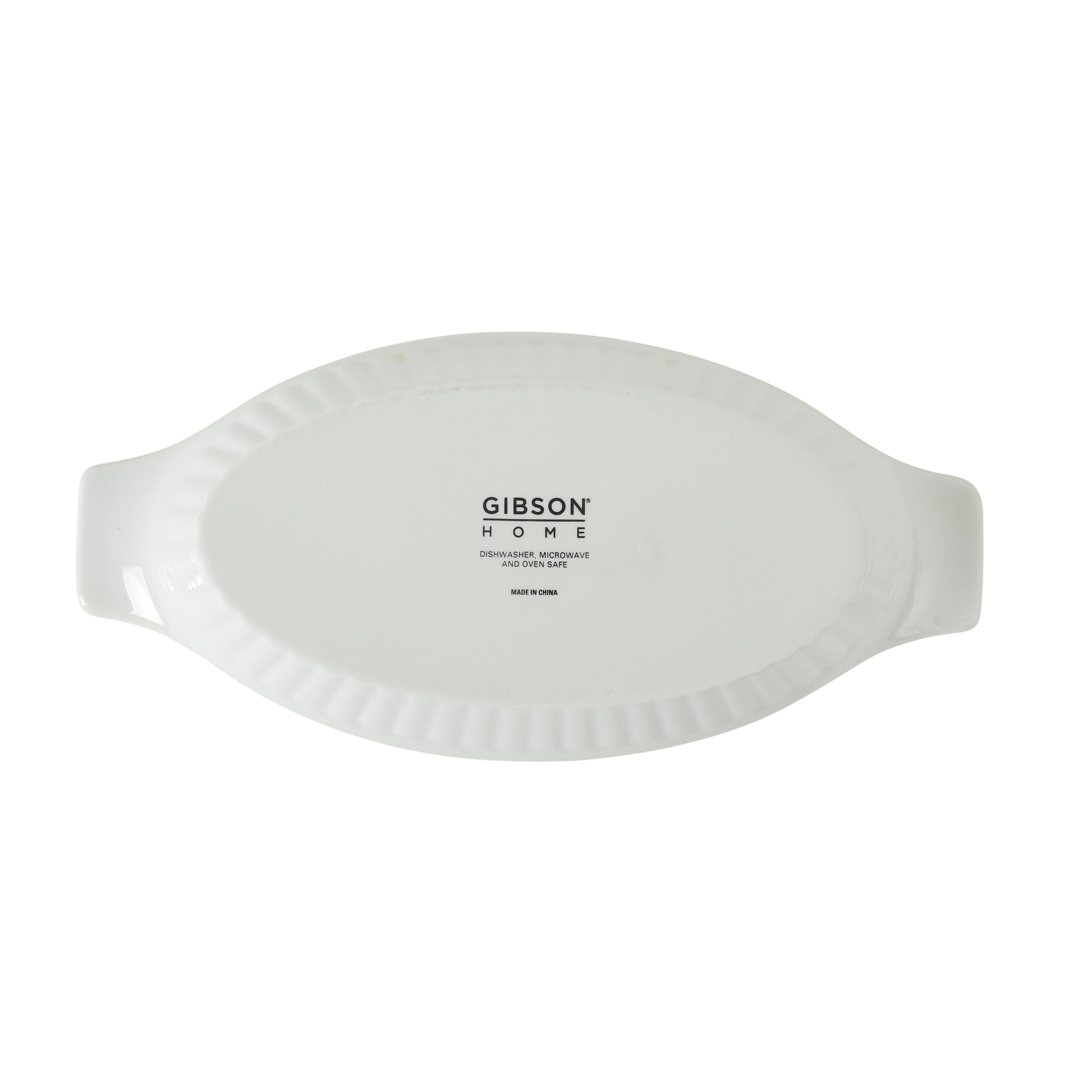 Gibson Home Gracious Dining Oval Au Gratin Baking Dishes, 4-Piece Set – 9 oz Oven Safe Banana Split Bowls, Ceramic Small Casserole Dishes with Handles, Microwave & Dishwasher Safe Mini Bakeware, White