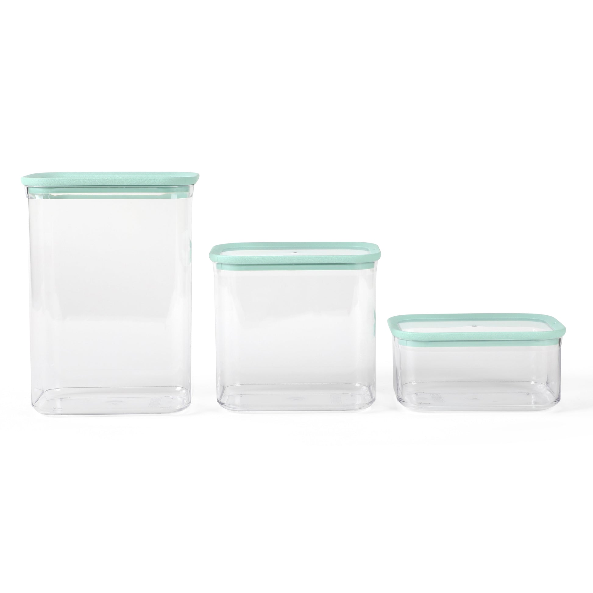 Martha Stewart Langstaff 6 Piece (92oz, 60oz, 26oz) Stackable Rectangular Container Set w/ Martha Blue Lids