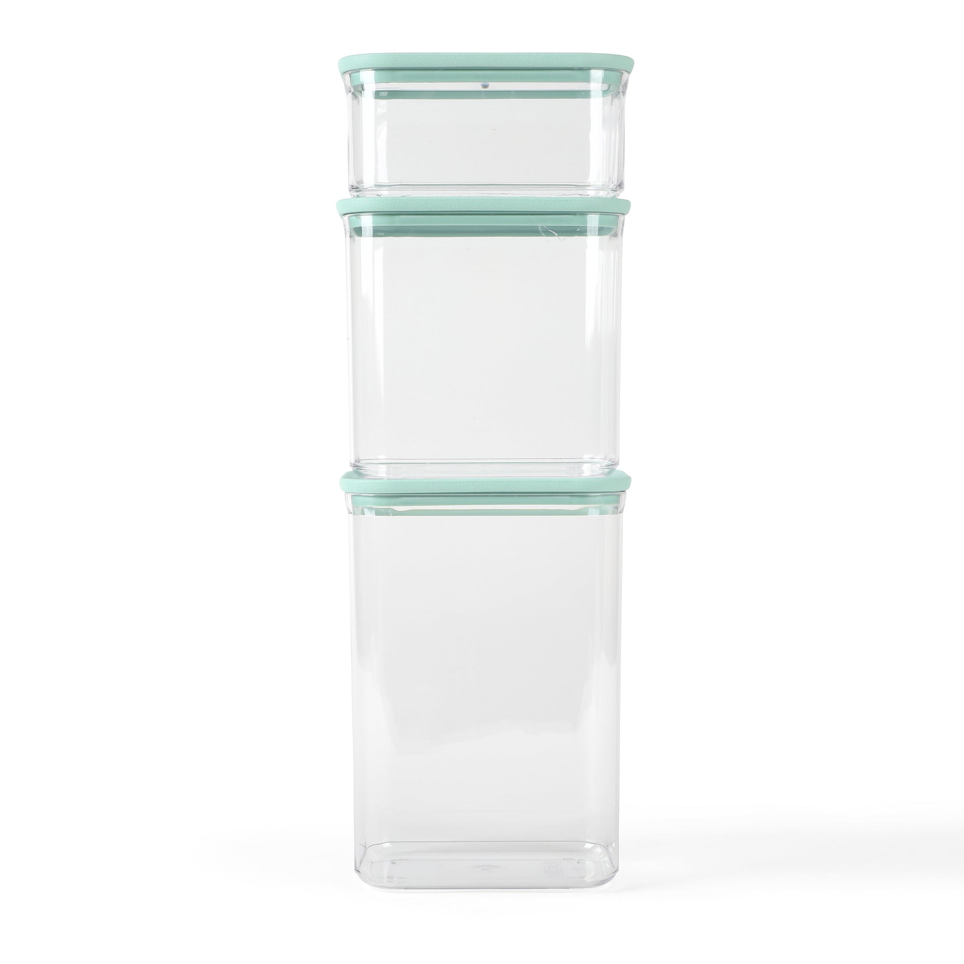 Martha Stewart Langstaff 6 Piece (92oz, 60oz, 26oz) Stackable Rectangular Container Set w/ Martha Blue Lids