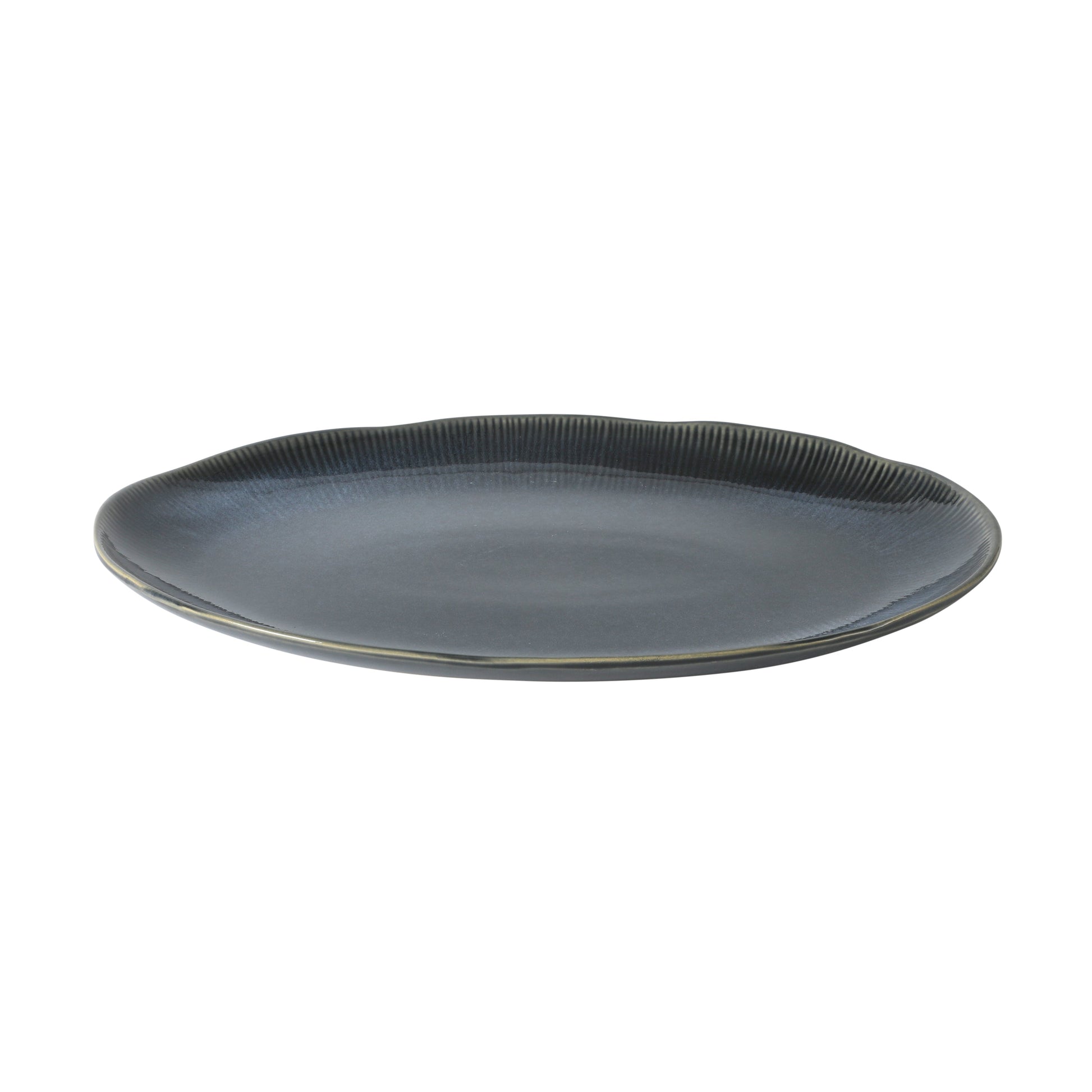 Gibson Elite Sandy Pines 3 Piece Oval Platter Set, 15.7”, 13.75” & 12” Stoneware Serving Platters, Reactive Glaze Finish, Microwave & Dishwasher Safe