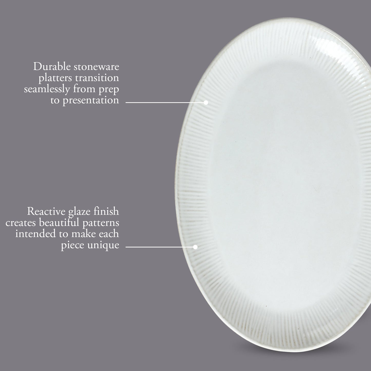 Gibson Elite Sandy Pines 3 Piece Oval Platter Set, 15.7”, 13.75” & 12” Stoneware Serving Platters, Reactive Glaze Finish, Microwave & Dishwasher Safe