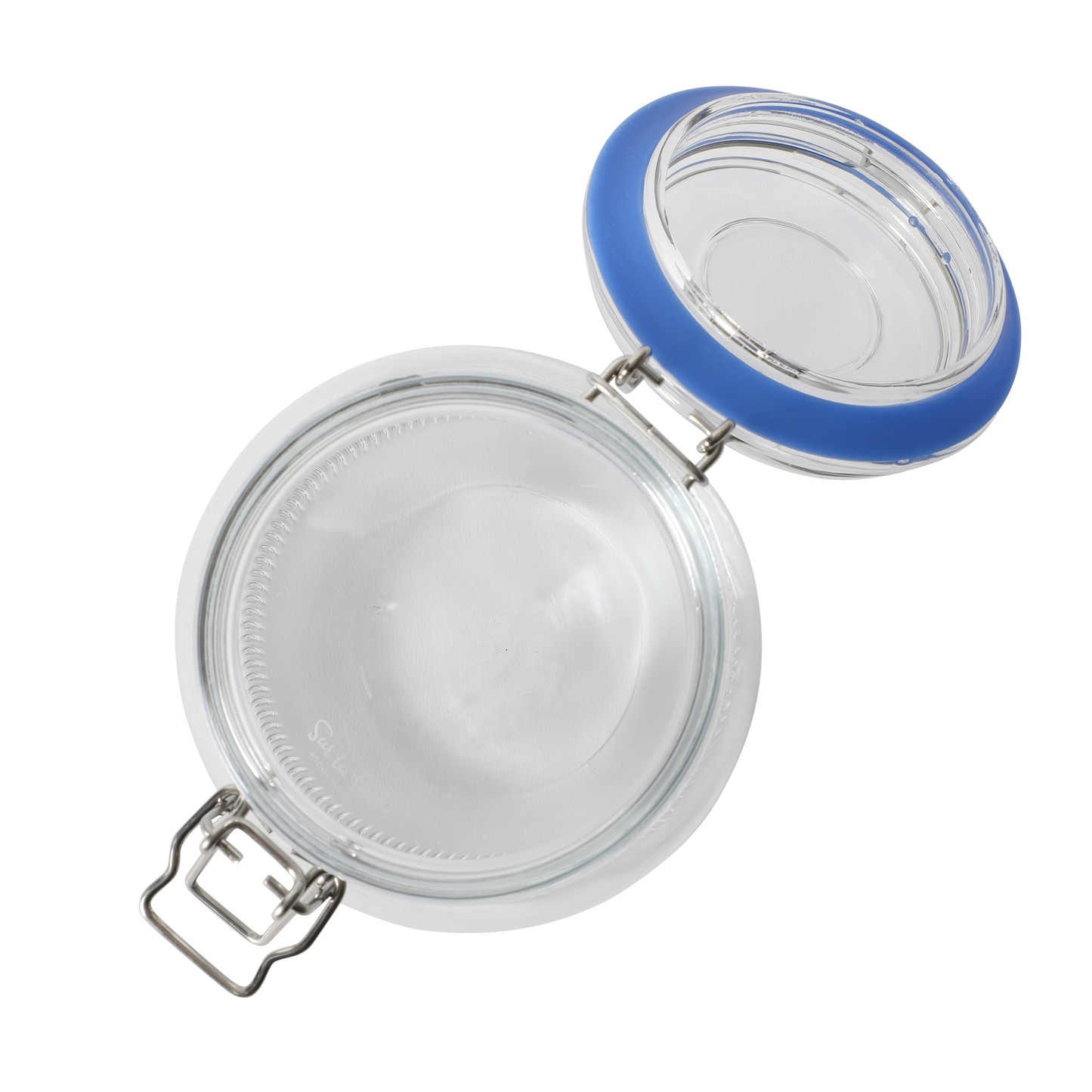 Sur La Table Lyon Court 4-Piece Glass Canister Set with Airtight Trigger Clamp Lids, Clear – 71 oz, 54 oz, 37 oz & 22.5 oz Sizes, Rubber Gasket Seal, Dishwasher Safe Food Storage Jars