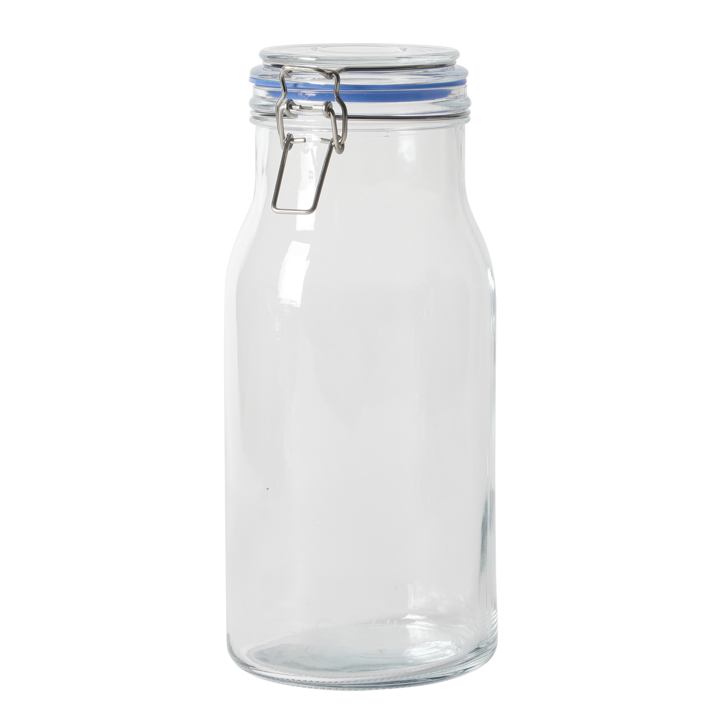 Sur La Table Lyon Court 4-Piece Glass Canister Set with Airtight Trigger Clamp Lids, Clear – 71 oz, 54 oz, 37 oz & 22.5 oz Sizes, Rubber Gasket Seal, Dishwasher Safe Food Storage Jars