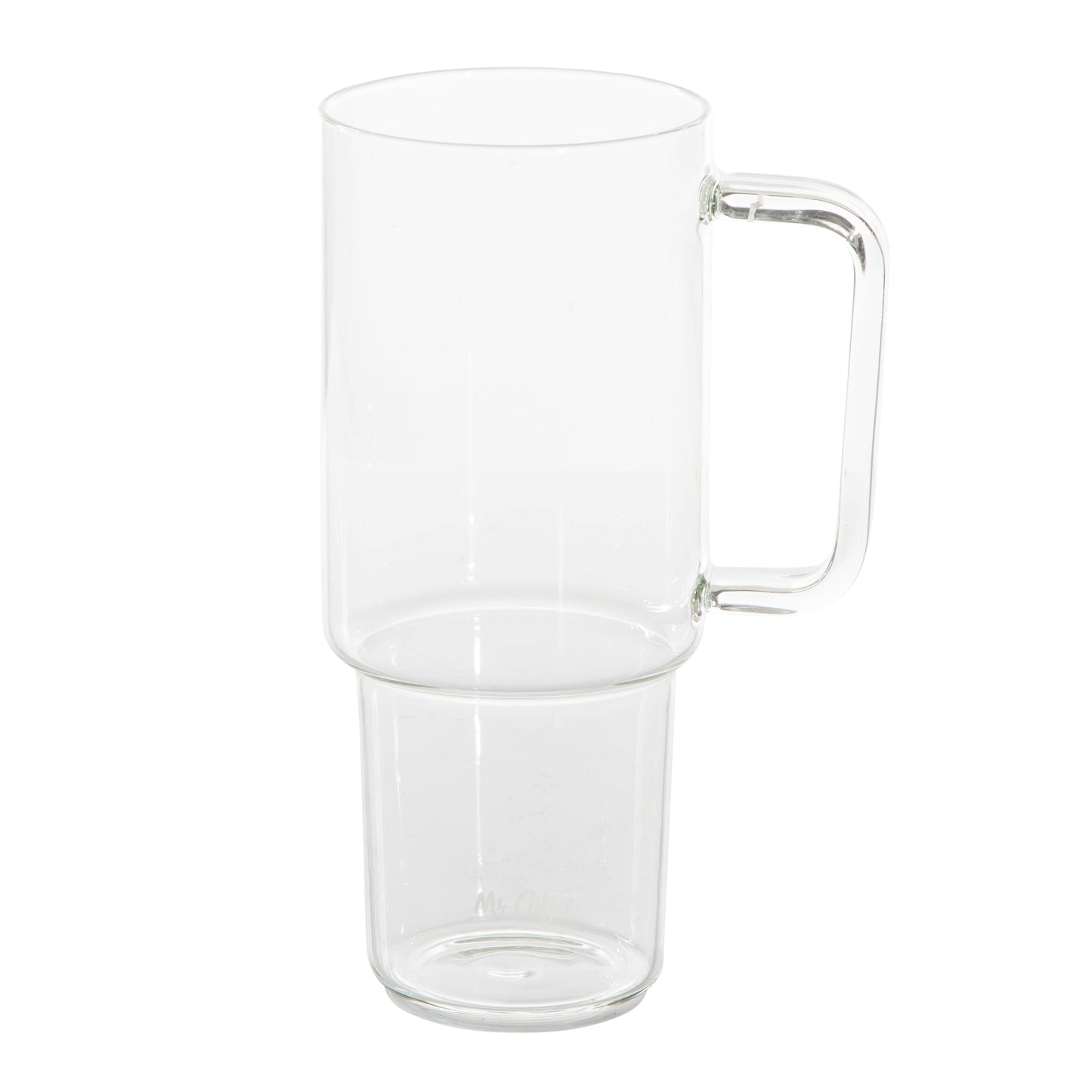 Mr. Coffee Crafted Calm 34 oz Borosilicate Glass Tumbler with Handle, Straw and Bamboo Lid, Iced Coffee Cup, BPA Free, Dishwasher Safe