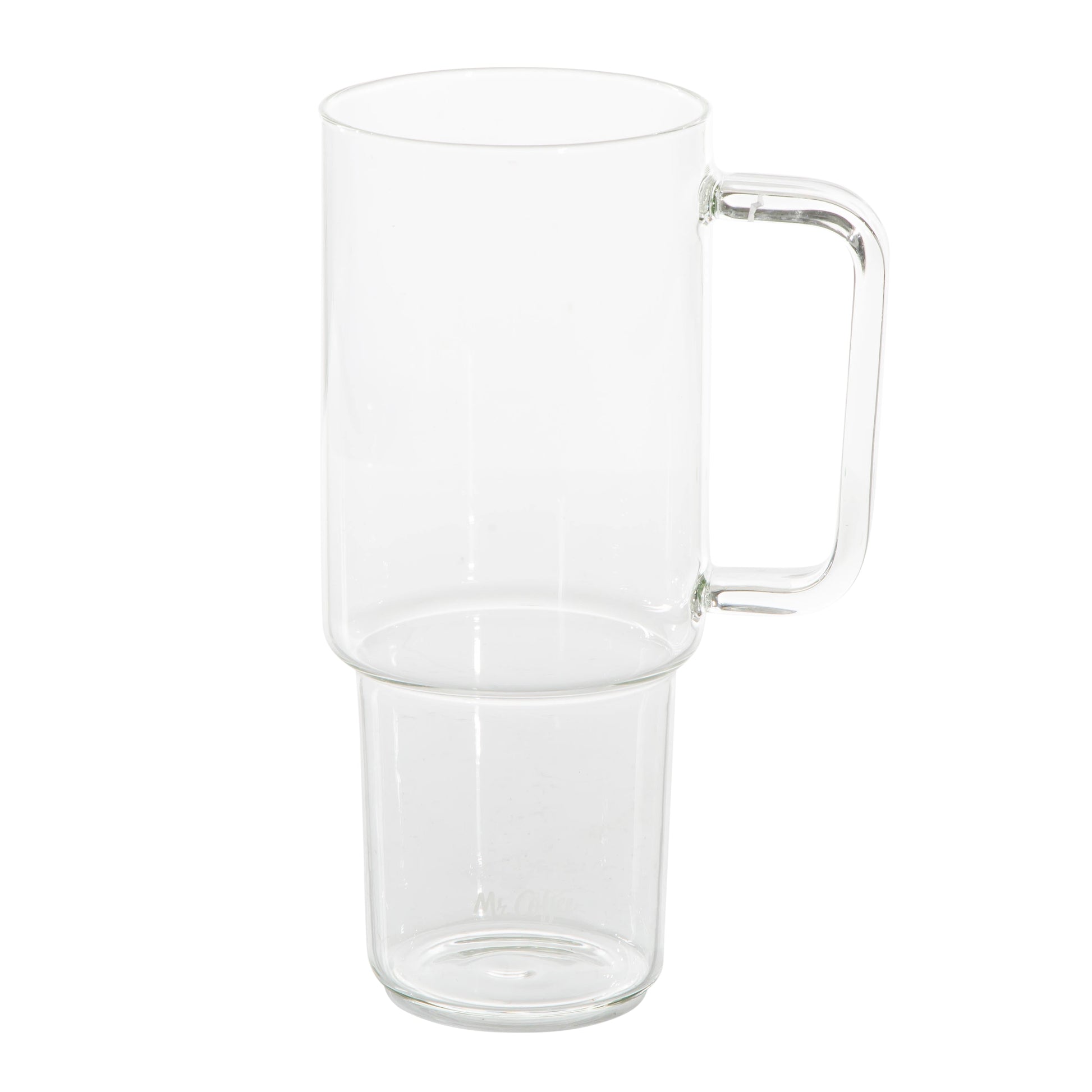 Mr. Coffee Crafted Calm 34 oz Borosilicate Glass Tumbler with Handle, Straw and Bamboo Lid, Iced Coffee Cup, BPA Free, Dishwasher Safe