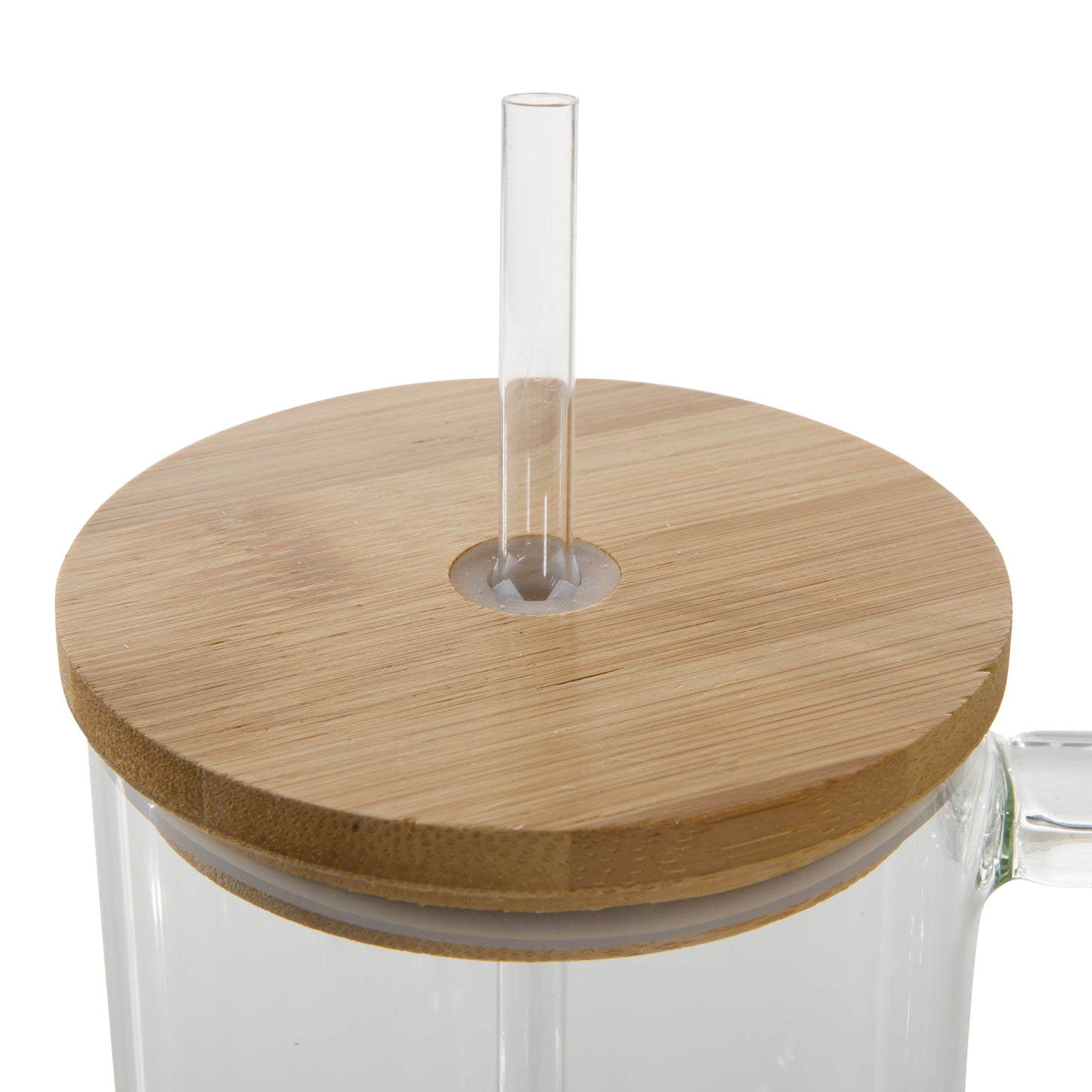 Mr. Coffee Crafted Calm 34 oz Borosilicate Glass Tumbler with Handle, Straw and Bamboo Lid, Iced Coffee Cup, BPA Free, Dishwasher Safe
