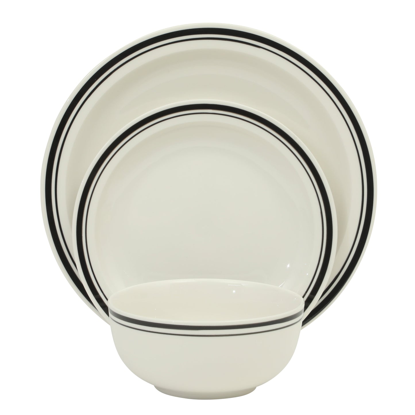 Gibson Home Hometown Diner 12-Piece Porcelain Dinnerware Set, Round Plates and Bowls Set for 4, Dishwasher Safe – Dinner Plate, Salad Plate & Cereal Bowl