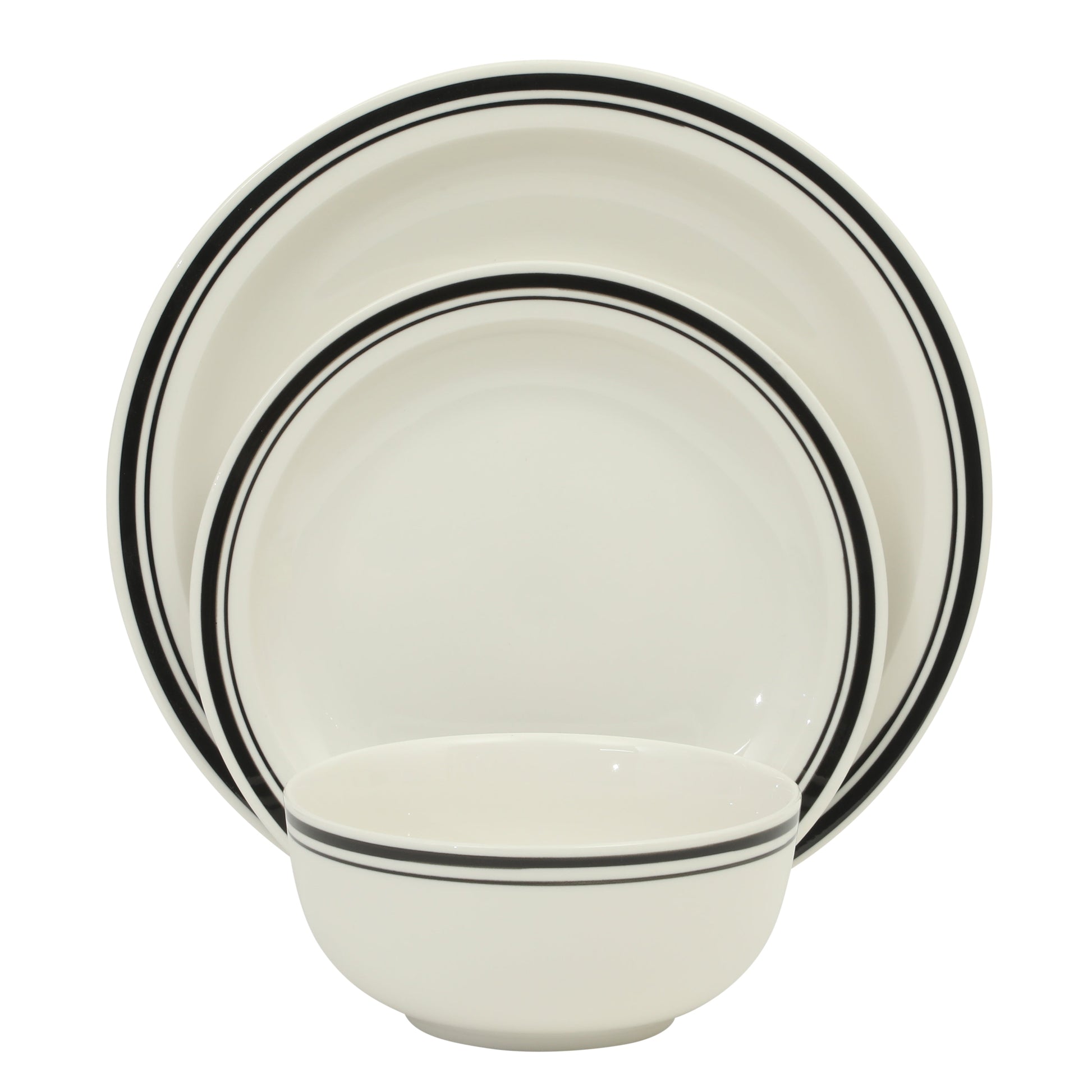 Gibson Home Hometown Diner 12-Piece Porcelain Dinnerware Set, Round Plates and Bowls Set for 4, Dishwasher Safe – Dinner Plate, Salad Plate & Cereal Bowl