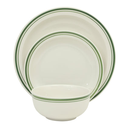 Gibson Home Hometown Diner 12-Piece Porcelain Dinnerware Set, Round Plates and Bowls Set for 4, Dishwasher Safe – Dinner Plate, Salad Plate & Cereal Bowl