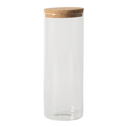 Sur La Table Kitchen Essentials Rue Lumiere 4-Piece Handmade Glass Canister Set with Airtight Cork Lids, Clear – 57 oz, 45 oz, 34 oz & 25 oz, Food Storage Jars, Dishwasher Safe, Pantry Organization