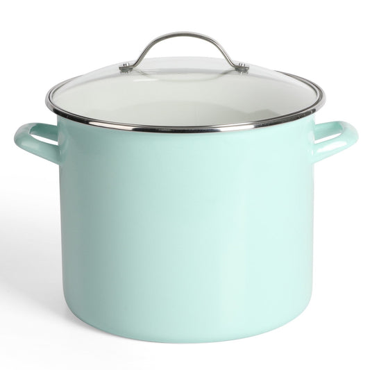 Martha Stewart Thayer Enamel on Steel 12-Quart Stock Pot w/ Glass Lid