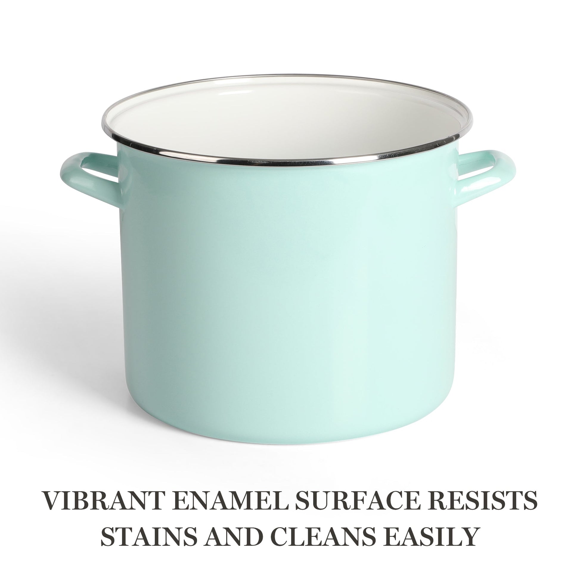 Martha Stewart Thayer Enamel on Steel 12-Quart Stock Pot w/ Glass Lid