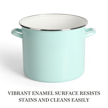 Martha Stewart Thayer Enamel on Steel 12-Quart Stock Pot w/ Glass Lid