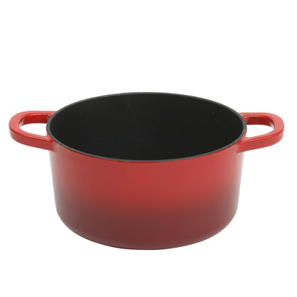 Crock Pot Artisan 3-Quart Round Cast Iron Dutch Oven With Oven Safe Borasilicate Lid - Red