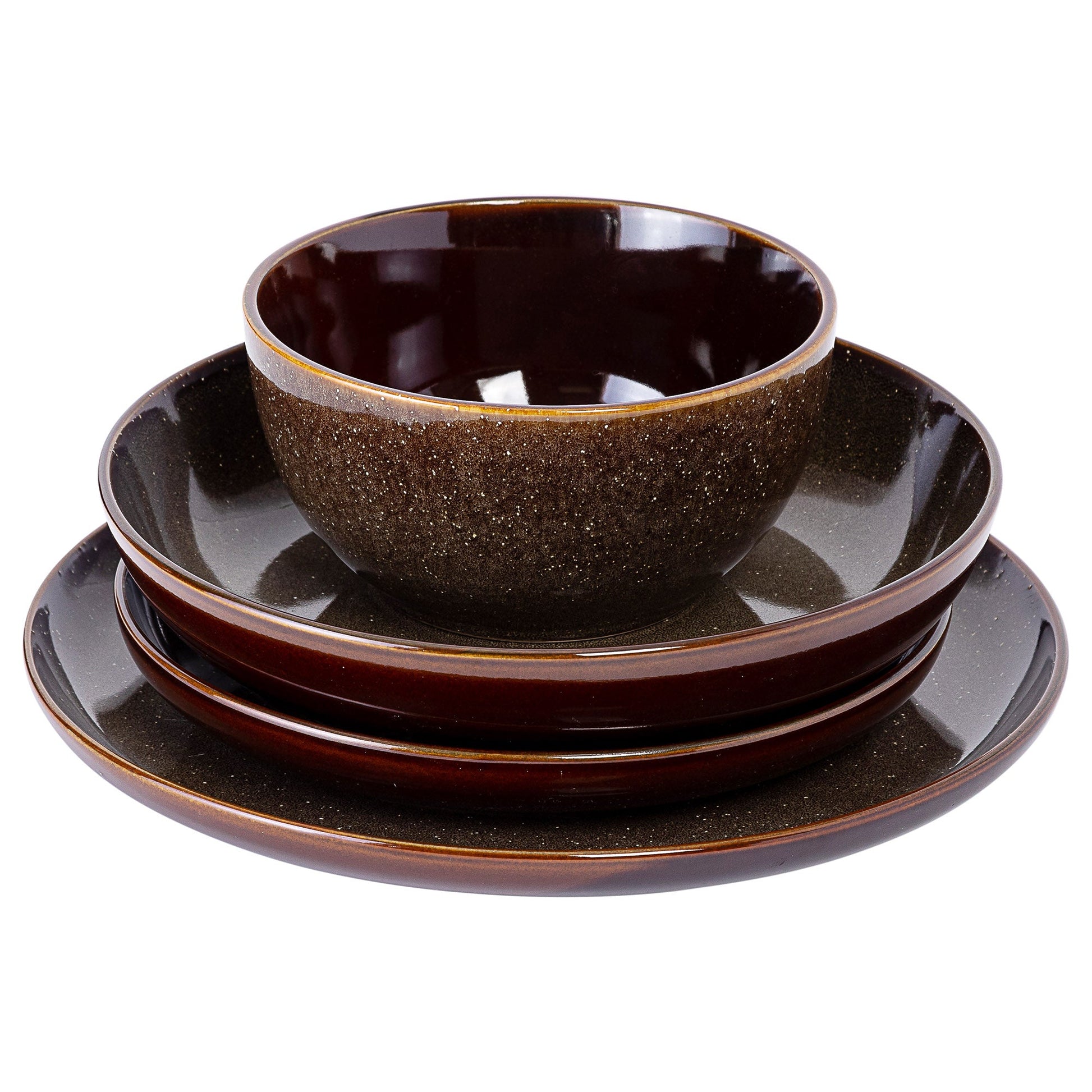 Gibson Elite Edwina 16-Piece Double Bowl Stoneware Dinnerware Set