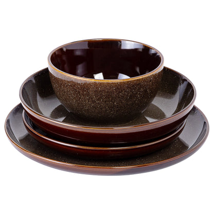 Gibson Elite Edwina 16-Piece Double Bowl Stoneware Dinnerware Set