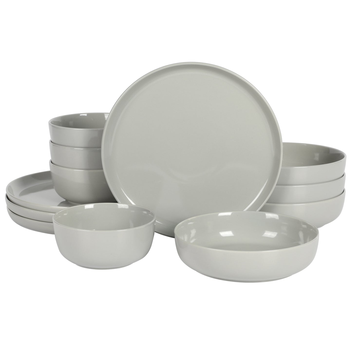 Gibson Home Oslo 12-Piece Porcelain Double Bowl Dinnerware Set