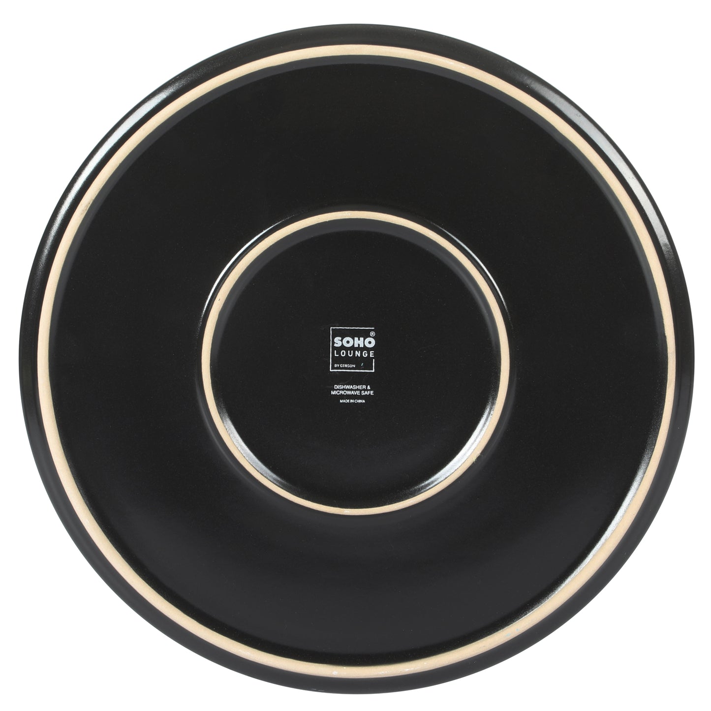 Gibson Home Bowery 32 Piece Matte Black Stoneware Dinnerware Plates, Bowls, and Mugs Set - Service for 8