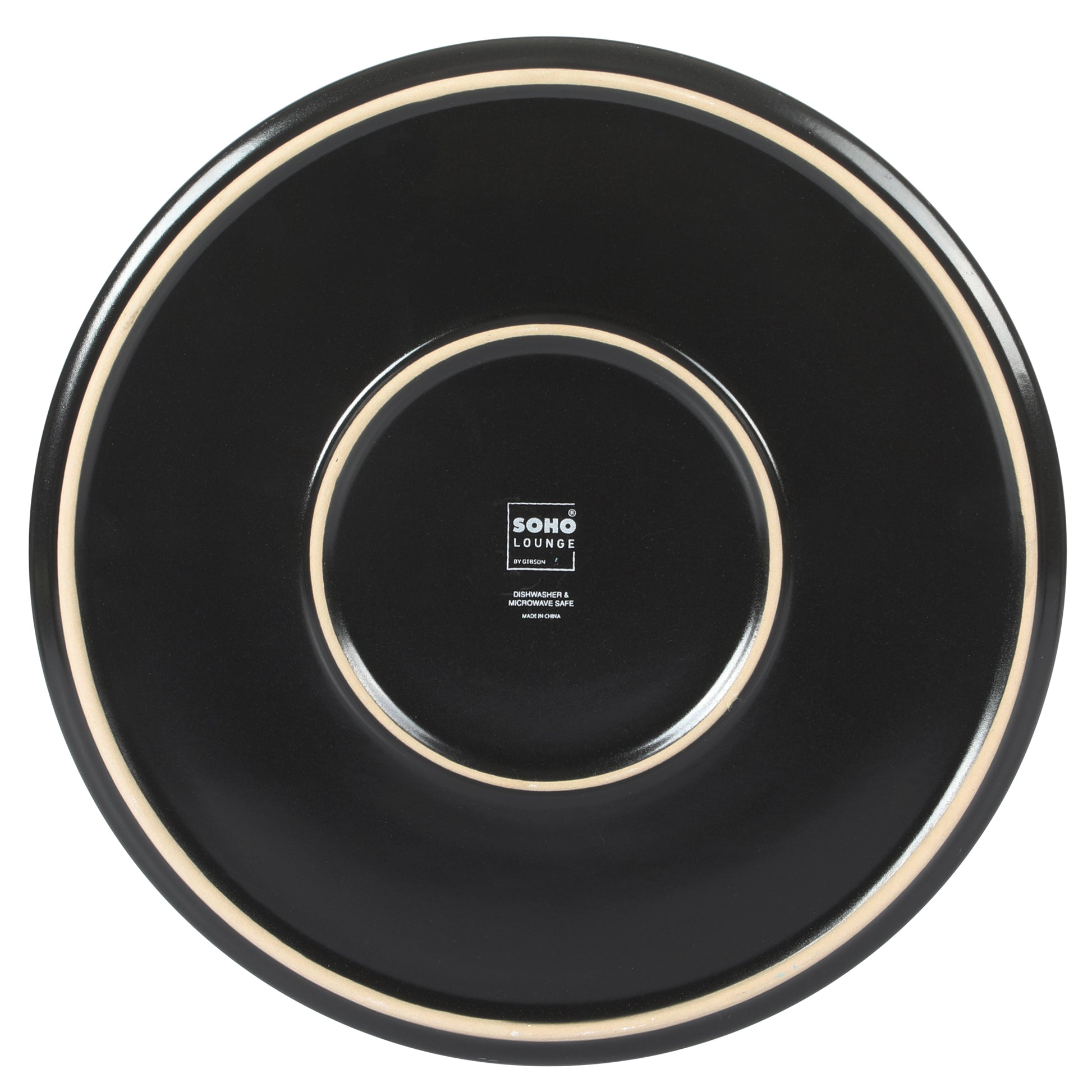 Gibson Home Bowery 32 Piece Matte Black Stoneware Dinnerware Plates, Bowls, and Mugs Set - Service for 8
