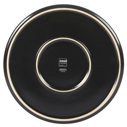 Gibson Home Bowery 32 Piece Matte Black Stoneware Dinnerware Plates, Bowls, and Mugs Set - Service for 8