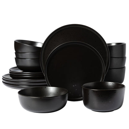 Gibson Elite James Street 16-Piece Reactive Stoneware Double Bowl Dinnerware Set