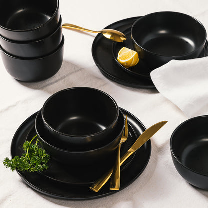 Gibson Elite James Street 16-Piece Reactive Stoneware Double Bowl Dinnerware Set