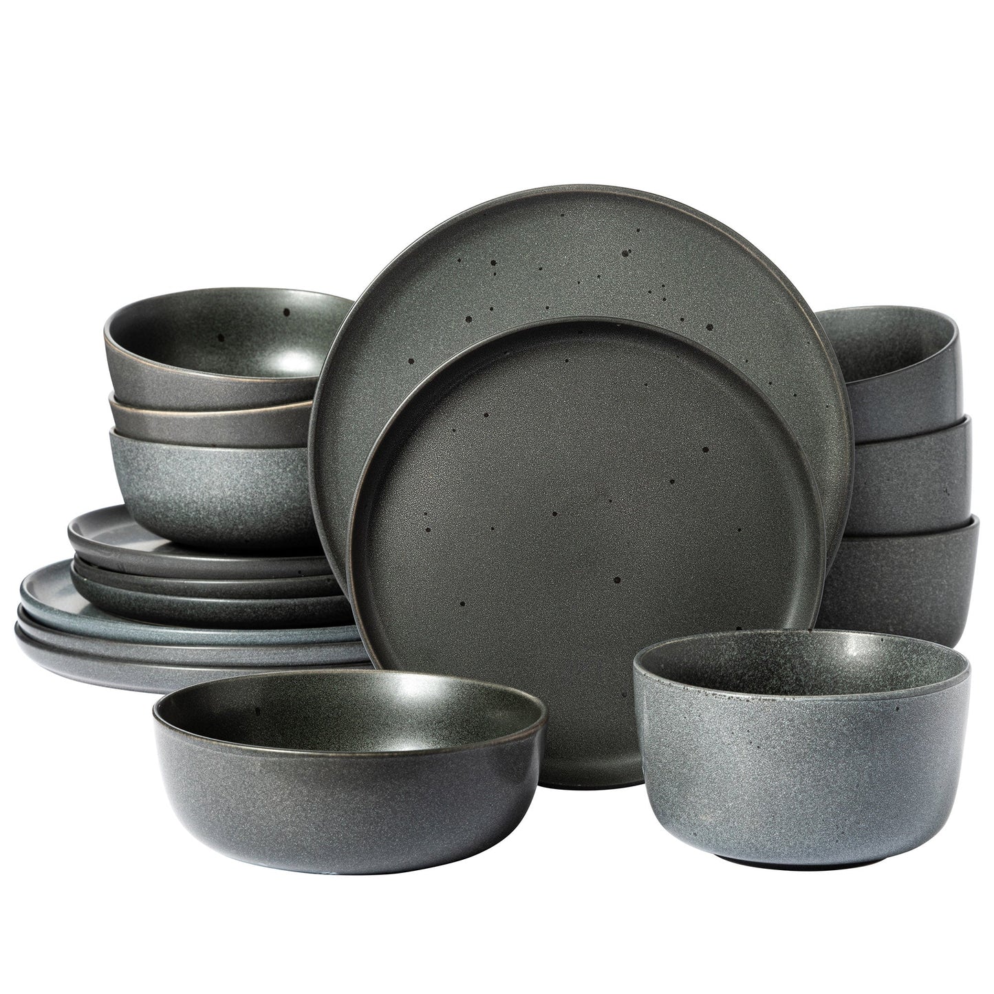 Gibson Elite James Street 16-Piece Reactive Stoneware Double Bowl Dinnerware Set